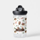 Cute Hedgehog Mushroom Woodland Forest Animal Kids Waterfles (Voorkant)
