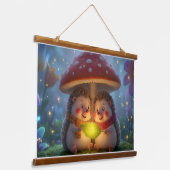 Cute Hedgehog Mushroom Woodland Tapestry Hangend Wandkleed (Gebogen)