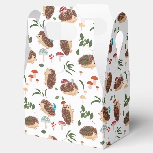 Cute Hedgehog Mushrooms Woodland Forest Animal Bedankdoosjes (Geopend)