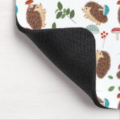 Cute Hedgehog Mushrooms Woodland Forest Animal Muismat (Hoek)