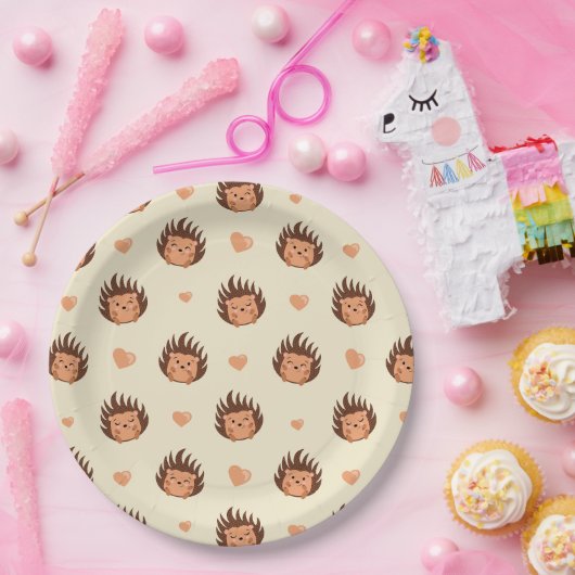 Cute Hedgehog Papieren Bordje (Feest)