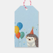 Cute Hedgehog Party Paper  Cadeaulabel (Achterkant)