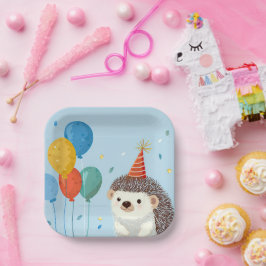 Cute Hedgehog Party Paper Plates Papieren Bordje