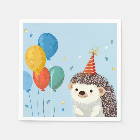 Cute Hedgehog Party Paper  Servet (Voorkant)