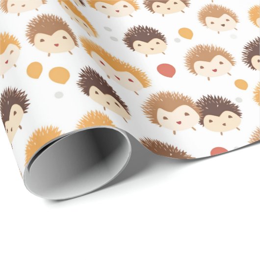 Cute hedgehog pattern cadeaupapier (Rol Hoek)