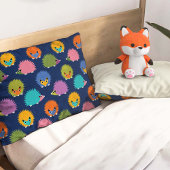Cute Hedgehog Pattern on Blue Kussensloop