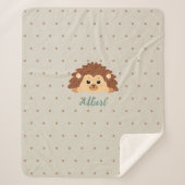 Cute Hedgehog Personalized Baby Blanket Sherpa Deken (Voorkant)