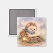 Cute Hedgehog Reading Fridge Magneet (Voorkant / Achterkant)