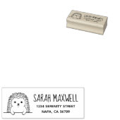 Cute Hedgehog Return Address Rubberstempel (Gestempeld)