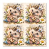 Cute Hedgehog Teddy Bear Pattern Wallpaper Behang (Voorkant)