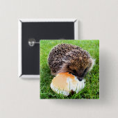 CUTE HEDGEHOG VIERKANTE BUTTON 5,1 CM (Voorkant /achterkant)