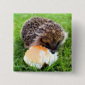 CUTE HEDGEHOG VIERKANTE BUTTON 5,1 CM (Voorkant)