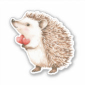 Cute Hedgehog with Hearts Sticker (Voorkant)