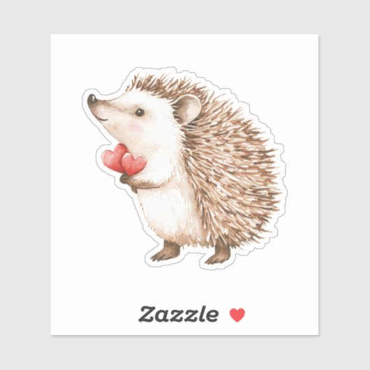 Cute Hedgehog with Hearts Sticker (Vel)