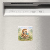 Cute Hedgehog With Mug Fridge Magneet (Insitu (Vaatwasser))