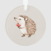 Cute Hedgehog with Red Heart Love Ornament (achterkant)