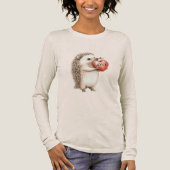 Cute Hedgehog with Red Heart Love Tri-Blend Shirt (Voorkant)