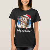 Cute Hedgehog With Santa Hat Christmas Lights Wint T-shirt (Voorkant)