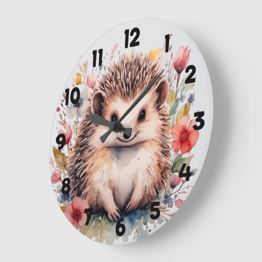 Cute hedgehog with Spring flowers Grote Klok (Hoek)