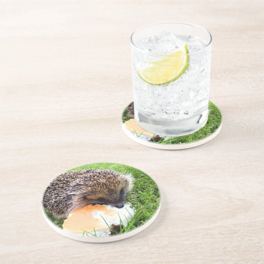 CUTE HEDGEHOG ZANDSTEEN ONDERZETTER (Zijkant)
