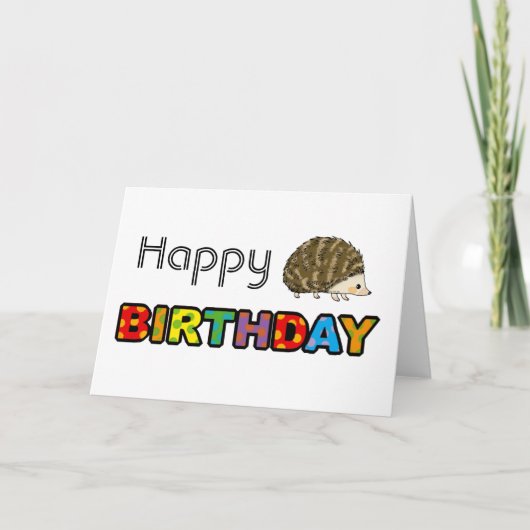 Cute hedgel blije verjaardag kaart (Voorkant)