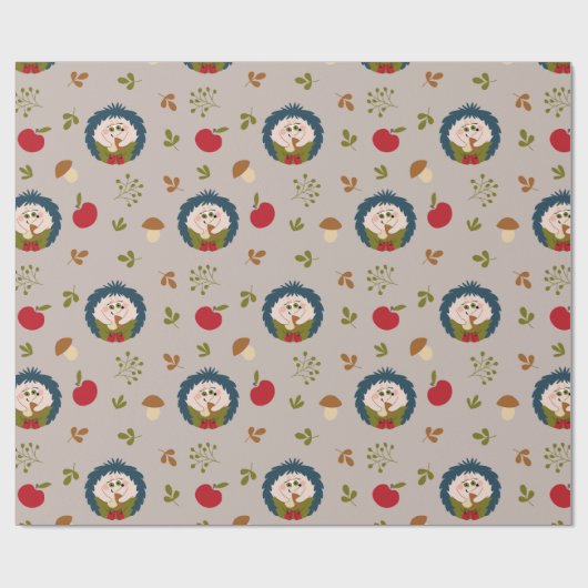 Cute Hedgel Cadeaupapier (Vlak)