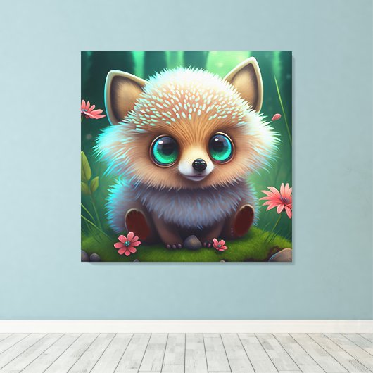 Cute Hedgel Canvas Afdruk (Insitu (Houten vloer))