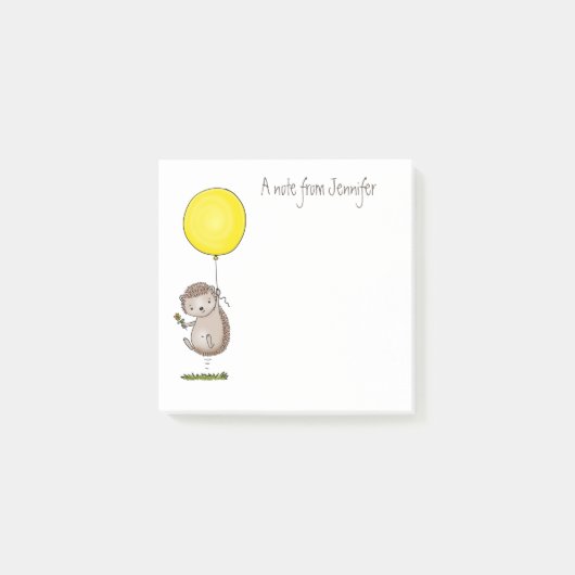 Cute hedgel cartoon illustratie post-it® notes (Voorkant)