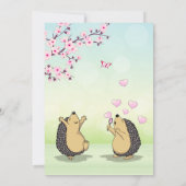 Cute Hedgel Cherry Blossom Girl Birthday Kaart (Achterkant)