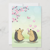 Cute Hedgel Cherry Blossom Girl Birthday Kaart (Achterkant)