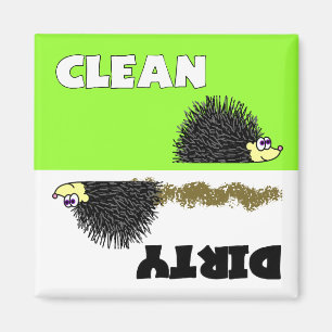 Cute Hedgel Clean/Dirty Dishwasher Magnet