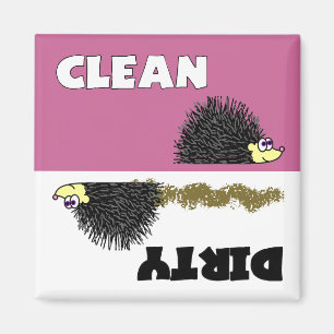 Cute Hedgel Clean/Dirty Dishwasher Magnet
