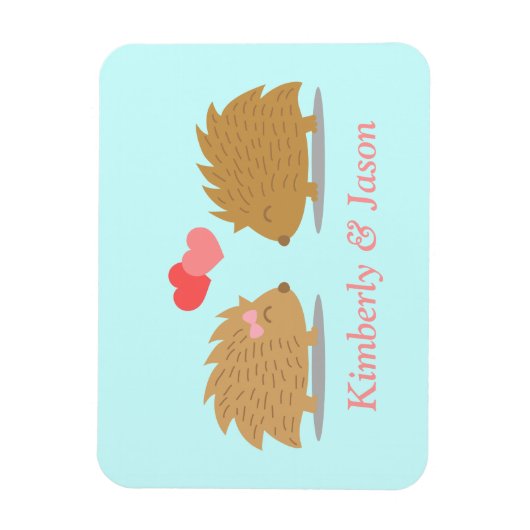 Cute Hedgel Couple in Love Magneet (Verticaal)