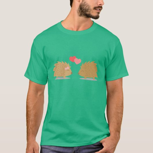 Cute Hedgel Couple in Love T-shirt (Voorkant)