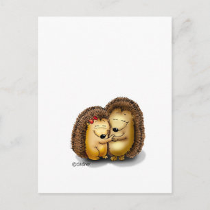 Cute Hedgel Couple - Mr en Mrs Customize Briefkaart