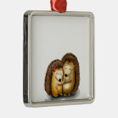 Cute Hedgel Couple - Mr en Mrs Customize Metalen Ornament (Rechts)