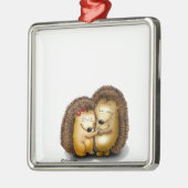 Cute Hedgel Couple - Mr en Mrs Customize Metalen Ornament (Links)