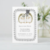 Cute hedgel Couple Wedding Save the Date (Staand voorkant)