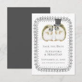 Cute hedgel Couple Wedding Save the Date (Voorkant / Achterkant)