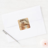 Cute Hedgel Faux Gold Foil Hartelijk dank Vierkante Sticker (Envelop)