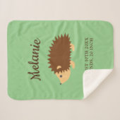 Cute hedgel g baby sherpa deken met aangepaste naa (Voorkant (horizontaal))