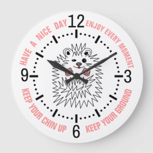 Cute Hedgel g. Hou je kin omhoog! Inspirerend Grote Klok