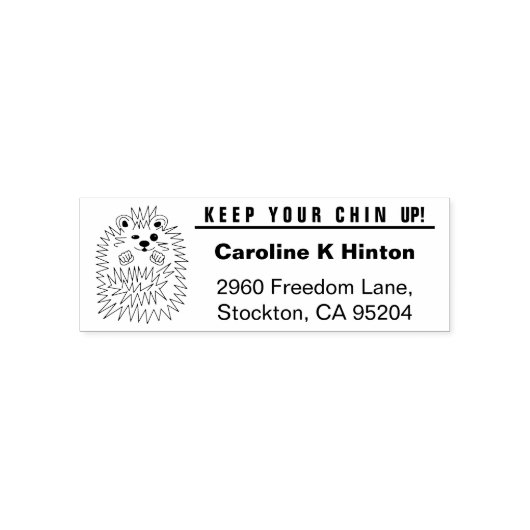 Cute Hedgel g. Hou je kin omhoog! Zelfinktende Stempel (Design)