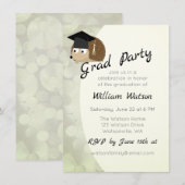 Cute Hedgel g Thleed Graduation Party Invitation Kaart (Voorkant / Achterkant)