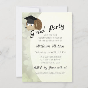 Cute Hedgel g Thleed Graduation Party Invitation Kaart