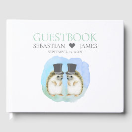 Cute Hedgel Gay Grooms Couple Wedding Gastenboek