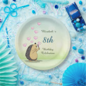 Cute Hedgel Girl's Birthday Papieren Bordje (Feest)