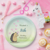 Cute Hedgel Girl's Birthday Papieren Bordje (Feest)