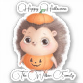 Cute Hedgel Happy Halloween cut sticker (Voorkant)