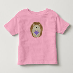 Cute Hedgel Hugging a Paarse Heart Kinder Shirts